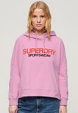Superdry Sportwear Logo Boxy hoodie Dames Hyper Lavender