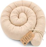 Totsy baby ASE Spolka Akcyjna Zijslaper kussen Lichaamskussen 200 cm Mousseline - Lang kussen bed rol slaapkussen nek rol Decoratie voor kinderkamer Oeko-Tex Lichtbeige Mousseline