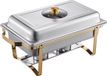 VEVOR Chafing Dish Set, Roestvrij Staal, 2-Delig, 4 Containers, Goud