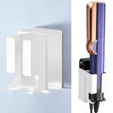 Merkloos Haardroger houder föhnhouder - Stijltanghouder - Zelfklevend - 4,9 x 3,6 cm en 4,3 x 6,7 cm - Wit - Voor badkamer