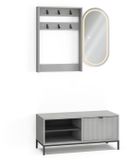 Vicco Eliza Garderobe – 100 x 45 cm Set, 3 delen Grijs