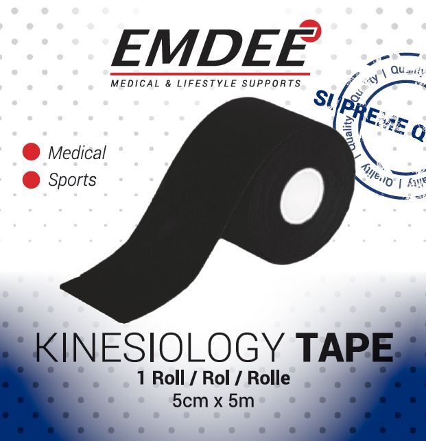 Emdee Kinesiology Tape Zwart Non Cut