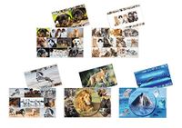 HERMA 19663 Bureauonderlegger, dierenassortiment, 10 stuks, afwisbare kinderonderleggers van karton, 55 x 35 cm, dubbelzijdig motief, tafelonderleggers, set voor meisjes en jongens