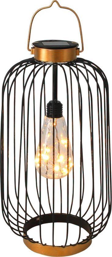 Svenska Living Lantaarn Solar Draad Gloeilamp Warm Wit Ø18,8x40,6cm Zwart