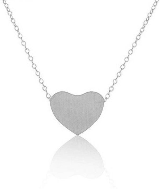 Joboly Hart heart love liefde musthave ketting - Dames - Zilverkleurig - 45 cm