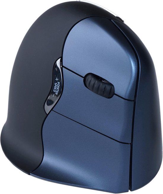 Evoluent 4 Ergonomische Draadloze Muis - Rechtshandig - Zwart/Blauw