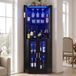 Vevor Armoire d'angle avec éclairage LED (dimmable), meuble bar à vin avec porte-verres et casier à vin, meuble d'angle avec protection anti-basculement, bar d'angle pour salon, salle à manger et cuisine, 50 x 50 x 170 cm noir
