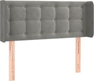 vidaXL Hoofdbord met randen 93x16x78/88 cm fluweel donkergrijs