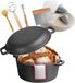 VEVOR Fonte Braadpan, 2-in-1 Braadpan met Koekenpandeksel, 4,73 L