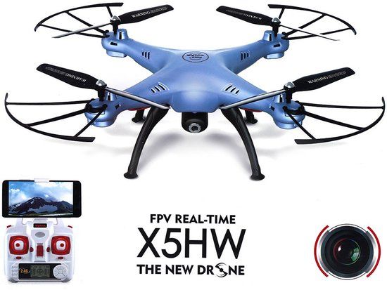 SYMA X5HW RC Quadcopter met WiFi FPV Camera Versie 2 speciaal voor Europa Blauw