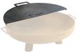 BBQ-Toro Plaque de cuisson en acier au carbone pour brasero Ø 60 cm, demi-rond avec poignée, gris