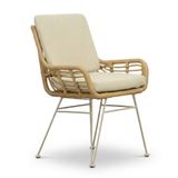 BUITEN living Carlos dining tuinstoel | wicker + rvs | Bamboo beige