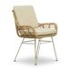 BUITEN living Carlos dining tuinstoel | wicker + rvs | Bamboo beige