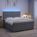 vidaXL Lit plateforme avec matelas, gris clair, 180 x 200 cm, tissu