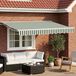 Maison Exclusive - Parasol manuel, 3 x 2,5 mètre, rayé vert-blanc, 100% polyester