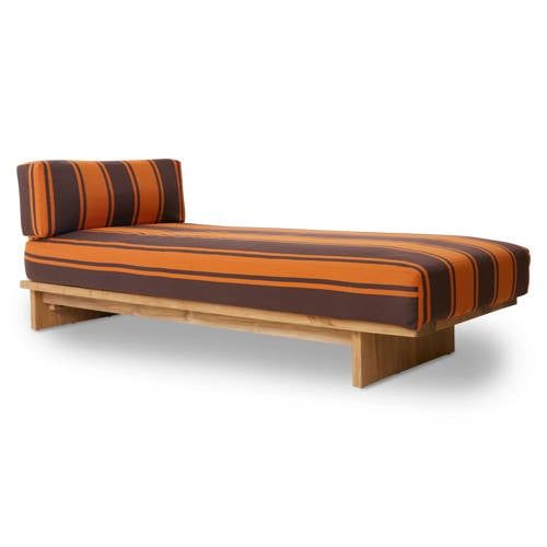 HKLIVING ligbed buiten teak (retro)
