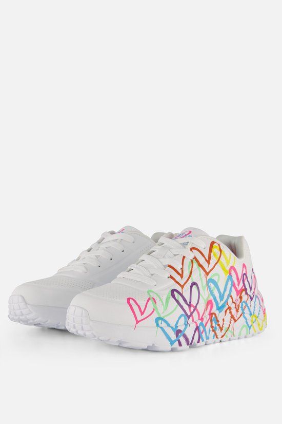 Skechers Uno Lite Spread The Love Sneakers Dames Wit
