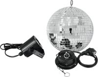 EUROLITE Discobal set met motor en led spot - Spiegelbol - Discobol 20cm