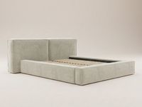 Vente-unique Bed met opbergruimte stof beige 140 x 190 cm