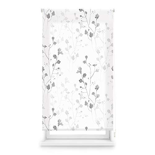 Blindecor Bloom - Rolgordijn - 90x180 cm - Bloemen - Doorschijnend