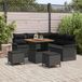 Maison Exclusive - Tuinset met 8 zitplaatsen, zwarte polyrotan loungeset