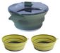 Set de cuisine en silicone et acier inoxydable pour camping