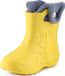 Ladeheid LA-CA-FrogButton Bottes de pluie enfant - Caoutchouc - avec chausson intérieur - EVA - Chausson intérieur lavable – Jaune/Gris -22/23