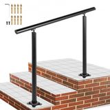 VEVOR Kit Main Courante Balustrade Garde Corps Terrasse Rampe Escalier Noire, Rampe d'Escalier Extérieur en Aluminium / Fer, Main Courante Construction Solide Paquet de Valeur pour Escalier 91 x 91 cm