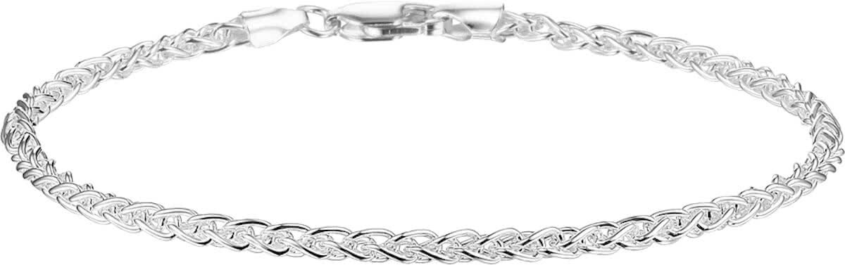 The Jewelry Collection Schakelarmband Vossenstaart - Dames - Zilverkleurig - 19 cm