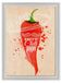 Merkloos Ingelijste Canvas Foto voor de Keuken met Hot Chili Pepper Motief