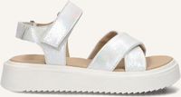 Ton & Ton Meisjes Platte sandalen - Alba - Wit - Leer - Plateauzool - Maat 38