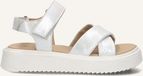 Ton & Ton Meisjes Platte sandalen - Alba - Wit - Leer - Plateauzool - Maat 38