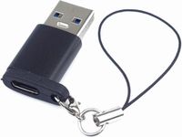 PremiumCord Adapter USB 3.0 A male - USB-C Female, zwart, met ketting
