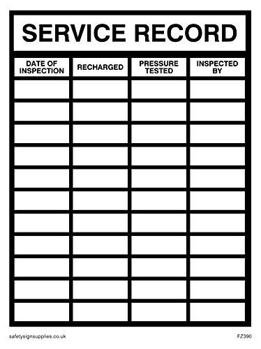 Viking Signs FZ390-A7P-V Brandwerend Service Label - Vinyl - 100 x 75 mm