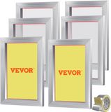 Vevor 6 Stuks Aluminium Schermframe Zeefdrukpers 10" X 14", Zeefdrukmachine-Accessoires 110 Mesh, Zuurbestendig en Niet-Vervormbaar voor Kussensloop, Stof, Papier, Kopieerpapier, enz