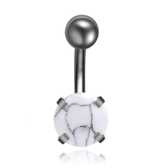 LGT JWLS Edelstaal Navelpiercing - Howliet & Gunmetal