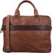 Hide & Stitches Donau Laptoptas Heren - Werktas voor laptop tot 15,6 inch - Schooltas van 100% Leder met ritssluiting - Bruin