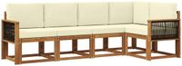 vidaXL - Hoek loungeset - 5 zitplekken - Polyester - Natuurlijk en crème