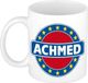 Bellatio Decorations - Achmed voornaam - koffiemok - beker - wit/blauw - 300 ml