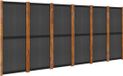 vidaXL Kamerscherm met 6 panelen 420x180 cm zwart