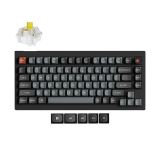 Keychron V1 8K 75% bekabeld mechanisch toetsenbord, programmeerbaar via QMK/VIA, hot-swappable Super Banana-schakelaars, 8000 Hz bemonsteringssnelheid, RGB-led voor Mac, Windows en Linux