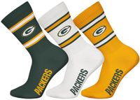 NFL GREEN BAY PACKERS Crew Socks - 3-pack - Groen/Wit/Zwart - Maat 39/42
