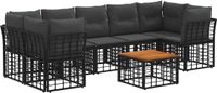 vidaXL Salon de jardin 8 pcs Noir et Gris foncé polyrattan