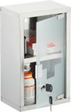 Merkloos Relaxdays medicijnkastje met slot - 30 x 18 x 12 cm - 2 vakken - RVS