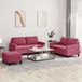 Maison Exclusive Velours Rouge Vin 3-delige Bankset met Kussens