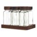 COOK CONCEPT, KA0366, Glass spice jars with acacia top, airtight lids for optimal preservation, customizable labels, 6 pieces, transparent, standard size