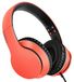 Merkloos Koptelefoon bedraad on-ear met microfoon - 1,45 m nylon kabel - Opvouwbaar - Rood en zwart