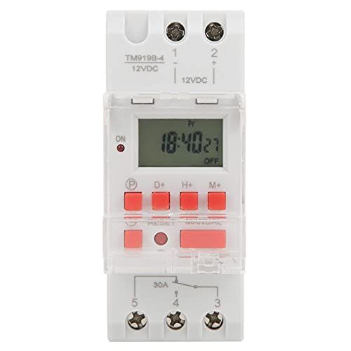 Hyuduo Digitale timer, DC 12V 30A 7 dagen programmeerbare timer LCD-display timer