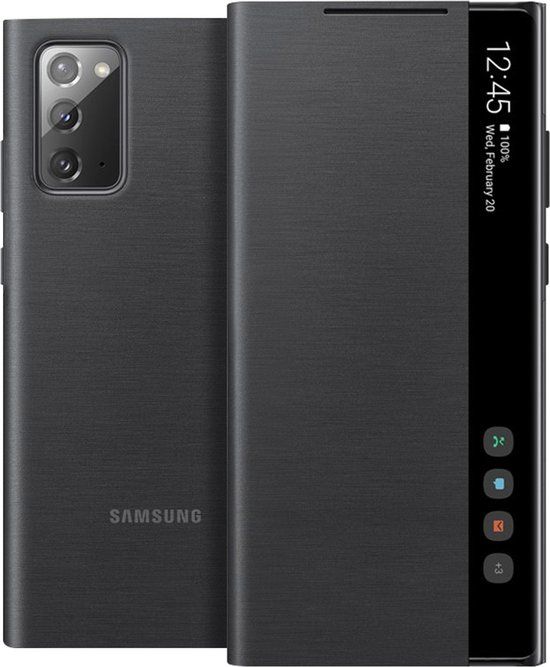 Samsung Clear View Hoesje - Galaxy Note 20 - Zwart