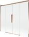 Mexen Rox douchewand met dubbele vleugel 180 x 150 cm, transparant, roze goud